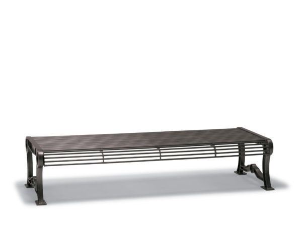 Outdoor park bench without back