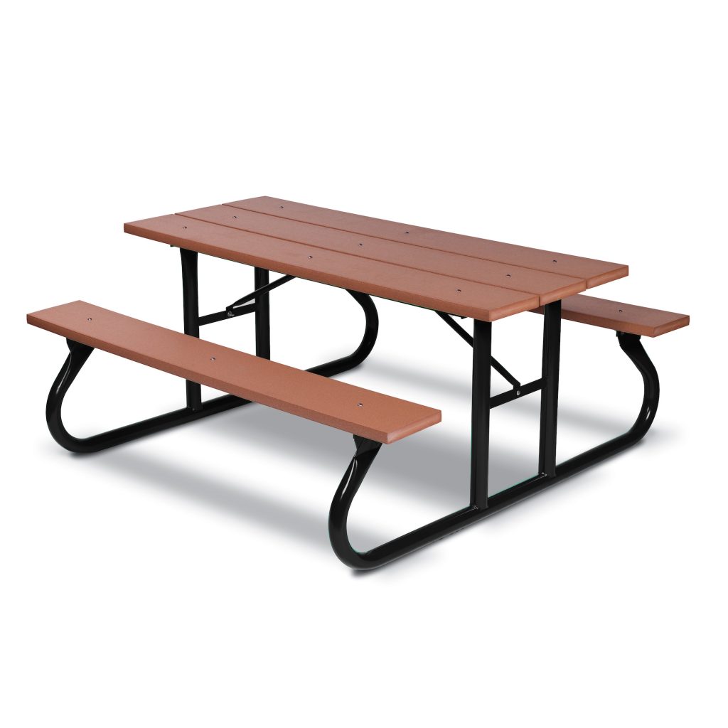 Picnic table with black frame