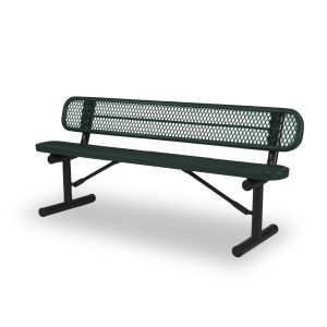 Outdoor bench with back, from Wabash Valley