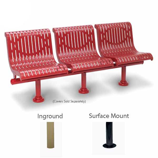 3 Seat Straight Outdoor Bench With Back, Outdoor Park Bench Covers