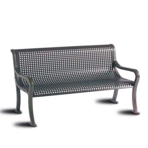 4-6 foot Outdoor Bench with Back from the Courtyard Collection