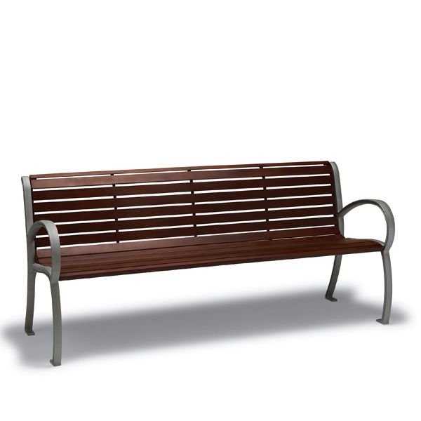 4' and 6' Outdoor Benches with Back and Arms