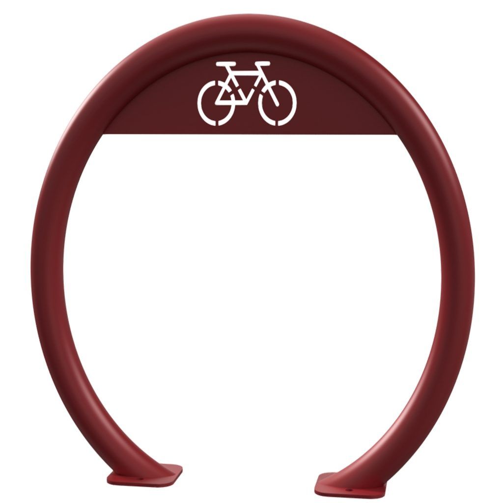 Red Open Circular Bike Rack