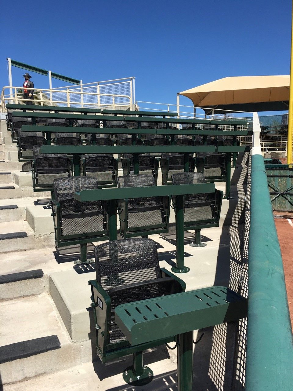 Black chairs for baseball field