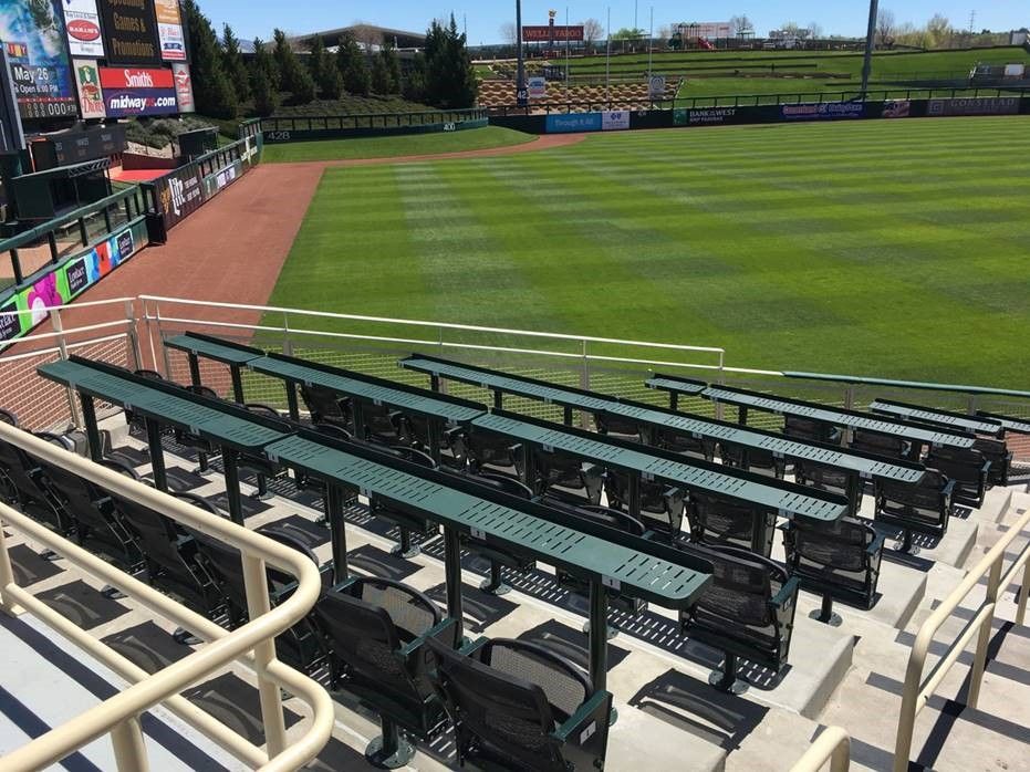 Overlooking chairs and baseball field