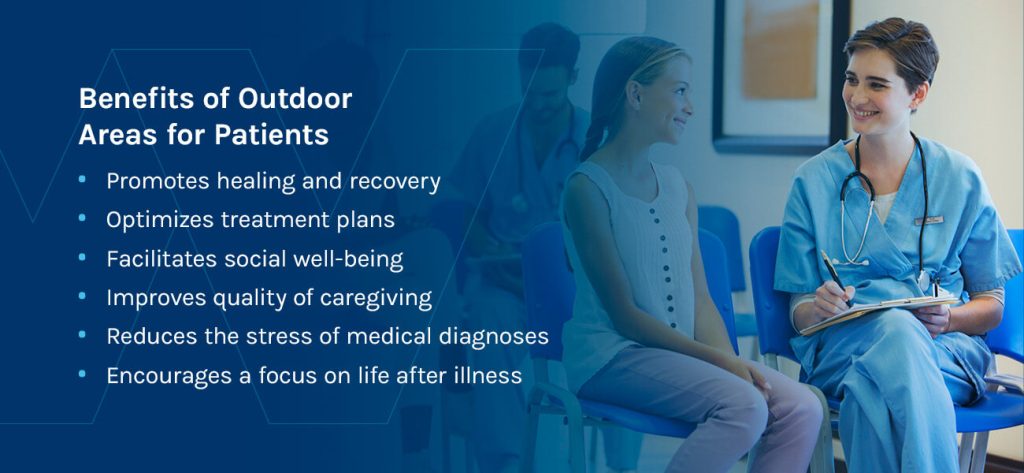 Benefits of outdoor areas for patients