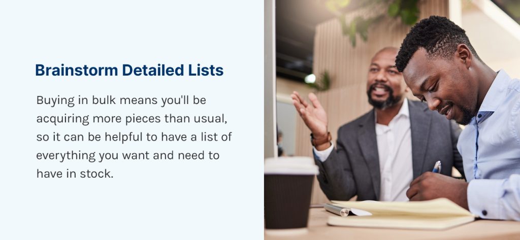 Brainstorm detailed lists