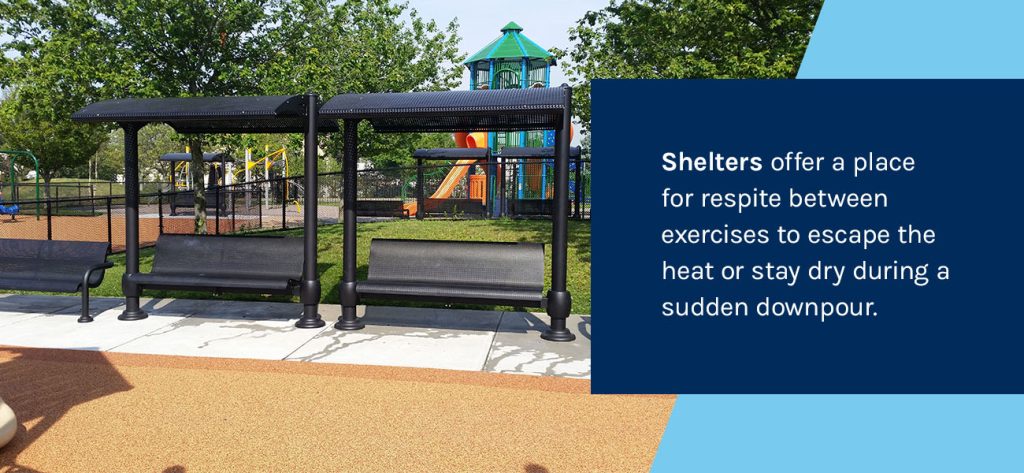 Upgrade your outdoor fitness park with shelters