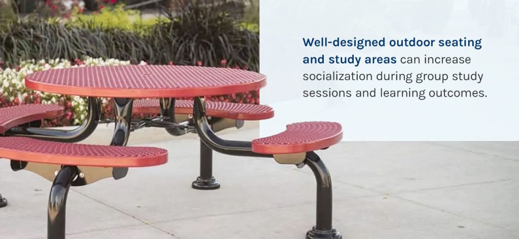 well-designed outdoor study areas can increase socialization and learning