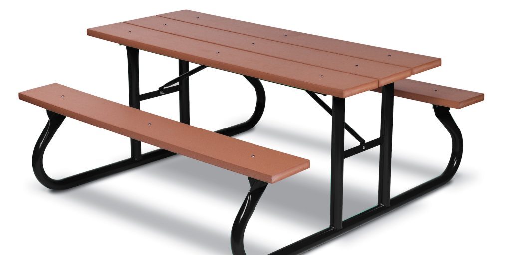 Picnic table with black frame