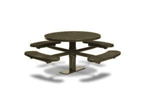 46" round Ppedestal table with four seats, Surface Mount