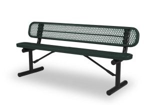 Outdoor bench with back, from Wabash Valley